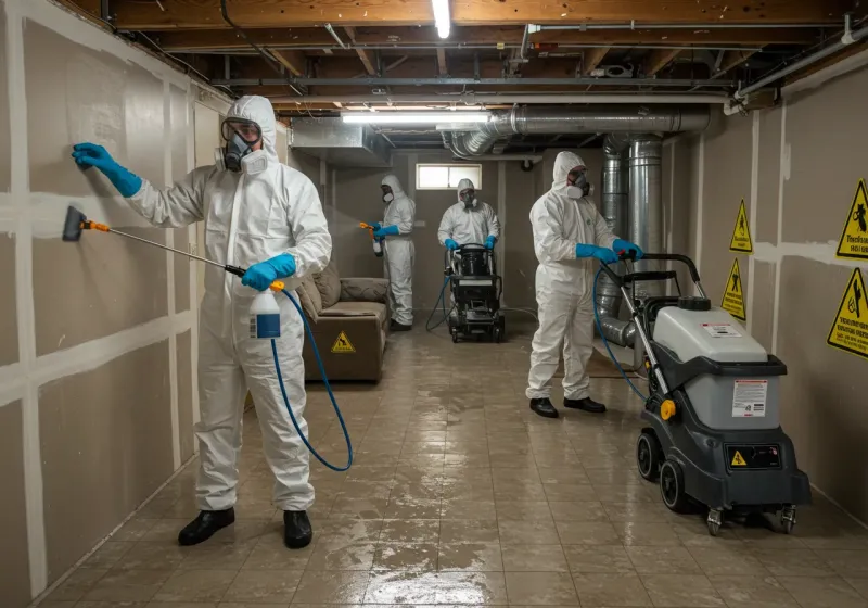 Basement Moisture Removal and Structural Drying process in Cowarts, AL